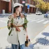 Trench da donna Capispalla Sciolto Giacca a vento da donna Verde Pu Pelle Manica lunga Abbigliamento di alta qualità Cappotto di moda 2023 Autunno