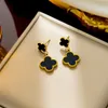 Fashion Lucky Four-Leaf Clover Dangle Earns Designer Whyselier Elings Designer for Women Gold Gold Slervery Encer