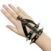 Scenkläder 12 färger punk gotisk nit armband för kvinnor män 2023 harajuku vintage svart pu läder wrap ring armband nya smycken