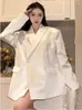 Trajes de mujer UNXX chaqueta de otoño primavera señoras Blanco sólido Blazers suaves chaquetas casuales prendas de vestir Oficina señora ropa de mujer Harajuku