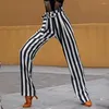 Stage Wear Latin Dance Pants For Women Female Strip Design Latino Peformance Dancewear Cha Samba Trousers DX069