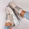 Zapatos de vestir Zapatos vulcanizados para mujer 2023 Zapatillas de deporte para mujer Zapatos deportivos con plataforma para mujer Estampado de leopardo con cordones Transpirable Plus Zapatos de mujer J231121