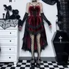 Abiti casual Goth Dark Gorgeous Lolita Gothic Cosplay Velluto Elegante Grunge Bandage Abito da sera Ladies Vintage Lace Trim Partywear