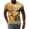 Men's T Shirts European Court Art Painting Summer Fashion 3D Harajuku Print Men's And Women's Casual Taste Short-sleeved Round Neck