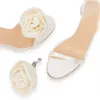 Sandales De Mariage Satin Fleur À Lacets D'été Sexy Mince Talon Haut Romain Femmes Chaussures Rouge Blanc Grande Taille 3445 230421