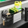 Kitchen Storage Sink Cleaning Utensils Rack Wall Mounted Sponge Brush Multifunctional Stainless Steel Metal Shelf