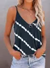 Camisoles Tanks Женские V -шея полосатые спагетти ремешок Camisole Casual Tops Tops Блюз рубашки гонщики Racerback Basic Cami Tee Рубашки Лето 230421