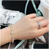 Cluster Rings Luxury Ring Schlumberger Esigner S925 Sterling Sier Cross FL Crystal Finger For Women Fashion Jewelry Drop Delivery Dhwen