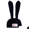 Beanie / Skull Caps Beanieskl Slogan Hat Bunny Ears Lover Boy Inverno Lana lavorata a maglia Moda Carino Autunno Uomo Donna Personalità Reggiseno di lusso Dhl2D