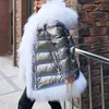女性Sダウンパーカスマオマコン2023女性冬の自然な毛皮の襟厚い白いアヒルジャケット豪華な女性服アウターパフコート231120