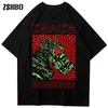 Kadın T-Shirt 90'lar Anime Dorohedoro Sahte İki T-Shirt Erkekler Yenilik Tişört Uzun Kollu Pamuk Manga Siyah Tshirt Erkekler Moda Benzersiz Tee Tops 230421