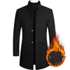 Mens Wool Blends Browon Brand Business Casual Trench Coat Men kinesisk stil fast färg vinterhöst och för 231120