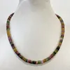 Ketten Luxus Brasilien Candy Turmalin Halskette Bunte Naturstein Schmuck Elegant Exquisite Perlenkette Choker Collier