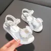 Sandalen PU-Leder Prinzessin Sandalen für Mädchen Diamantschleife Mode Geburtstagsfeier Schuhe für Teenager Reise Strandschuhe 230420