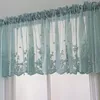 Cortina de encaje transparente para ventana, cortina corta para dormitorio, barra de cocina, cortinas pequeñas de Color sólido para sala de estar