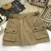 Skirts Vintage Denim Cargo Women Chic High Street 4-colors All-match Summer Sweet Ins Pockets Mini A-line Faldas Sexy College