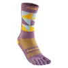 Chaussettes de sport une paire AONIJIE E4832 unisexe coloré Long FiveToe bas épaissi Terry doublure orteil pour courir Marathon 231121