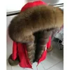 Mulheres para baixo Parkas MaoMaoKong Inverno Mulheres Casaco de Pele Real Natural Guaxinim Forro Jaqueta Longa Com Capuz Com Grande Gola De Pele Grosso Quente Preto 231120