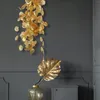 Decoratieve bloemen 2,2 m gouden nepbladeren rotan kunstmatige druifbloem wijnstok lotusblad 12 stuks woondecoratie bruiloftsfeest hangende klimop