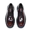 2023 Designer Men Men Sapatos Oxford Sapatos de Casamento Real Casamento Tênis Mens Marrom Coffee Preto Reuniões de Negócios Formais Casamentos Sapatos Tamanho 38-45