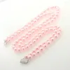 Necklace Earrings Set Charm 2 Rows 8mm Pink Pearl For Women Including Bracelets And 3 Piece Wholesale Girl's Birthday Gift