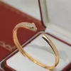 panthere bangle for woman designer diamond Emerald emerald T0P quality Gold plated 18K Smooth surface classic style gift for girlfriend with box 001