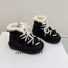 Bottes Hiver enfants bottes de neige en cuir véritable chaud en peluche enfant en bas âge garçons chaussures antidérapantes mode bébé filles bottes 1-6 ans 231121