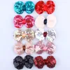 Hair Accessories 5PCS 7.8CM Sparkling Sequin Bows For Ties Glitter Applique Bow Knot Head Wear Princess