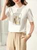 T-shirt feminina Vimly Summer Summer Camise