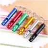 Bilnyckel Metal Whistle Keychains Portable Self Defense Keyrings Rings Holder Chains Accessories Outdoor Cam Survival Mini Tools Promo DHWBF