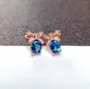 Boucles d'oreilles élégantes en argent 925, nœud papillon pour usage quotidien, 5 à 7mm, topaze bleue naturelle de Londres