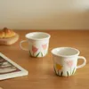 Mugs Korean Ins Tulip Coffee Cup Design Sense Niche Mug Afternoon Tea Exquisite Latte American