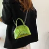 Bolsos de noche JIN MANTANG 2023 Mujeres de lujo Cocodrilo brillante PU Fiesta de cuero Tote Diseñador Cadena Bolso de hombro Crossbody Bolsos y monederos J230420