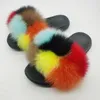 Sandals Women Summer Fashionable Rainbow Fur Slides Plush Fuzzy Slippers Furry Sandals Amazing Shoes Big Size Us 11 230417