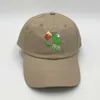 Czapki kulkowe, które w haft haftowych żaba poślizgnięta herbatą baseballową czapkę nieustrukturyzowaną kermit tatę kapelusz mężczyzna Kobieta Hip Hop Summback Hat J230421