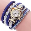 Armbanduhren Damen Vintage Quarz Armbanduhr Strass Kristall Armband Ziffernblatt Analog Für Damen Modisch Freizeit Damen