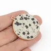 Hanger kettingen Natuurlijke Dalmatische Jasper Stone Charm Women Connector voor sieraden maken DIY handgemaakte armband ketting oorbelbenodigdheden