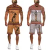 Suits-survêtement masculins Africain Print pour deux pièces pour hommes de style ethnique Streetwear T-shirts d'été / shorts / costume de survêtement folk-client décontracté 230421