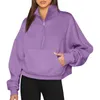 Sweat à capuche demi-fermeture éclair pour femme, sweat-shirt surdimensionné, tenues d'automne et d'hiver, avec poches Gnome, 2023