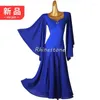 Stage Wear Big Flare Manches Moderne Dos Ouvert Danse Sociale National Standard Mousseline Swing Robe Valse Style