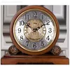 Horloges de table Europe Horloge rétro en bois massif Dire l'heure Quartz et montres alimentées par batterie Classy Home Decor Bureau