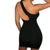 Günlük elbiseler yaz kadın seksi bodycon elbise bandaj beyaz bir omuz sırtsız mini gece kulübü kolsuz zarif vestido ropa mujer