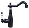 Keuken kranen zwarte olie gewreven messing single handle swivel tuit gootsteen kraan koude mixer tap asf108