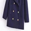 Costumes pour femmes, veste à Double boutonnage, manteau rétro à manches longues avec poche, violet chaud, Style sœur royale, mode hiver 2023