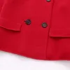 Women's Suits Blazers TRAF Knitted Red Blazers Women's Blazer Autumn Lapel Collar Long Sleeve Top In Coats Korean Style Blazer Luxury Elegant Set 231121