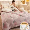 Bedding sets Lamb wool quilt thickened in winter to keep warm winter coral milk velvet student dormitory single spring and autumn bedding 231120