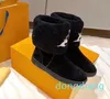 Femmes bottes neige cuir plat chaussures décontractées doux hiver chaud filles en peau de mouton marron noir chaussure de luxe en peluche fourrure demi