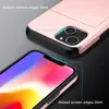 Pantser telefoonhoesjes voor iPhone x luxe shell siliconen plastic creditcard houder schuifportekas deksel