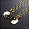 Pendentif Colliers Assortis 2 Pièces En Acier Inoxydable Yin Yang Puzzle Pièce Collier Anniversaire Bijoux Cadeaux Pour Couple Ou Meilleur Dhgarden Dhugx