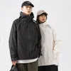 Vestes pour hommes Femmes Hommes Camp en plein air Lâche Casual Veste coupe-vent à capuche Japon Coréen Streetwear Cityboy Printemps Automne Manteau Couple